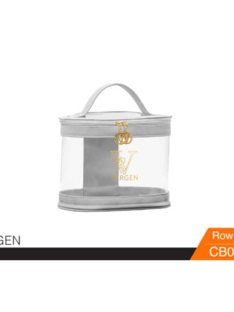 کیف آرایش طلق مینی چمدان طوسی با کد CB009-9 برند vergen